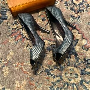 Enzo Angiolini Black Peep Toe Heels